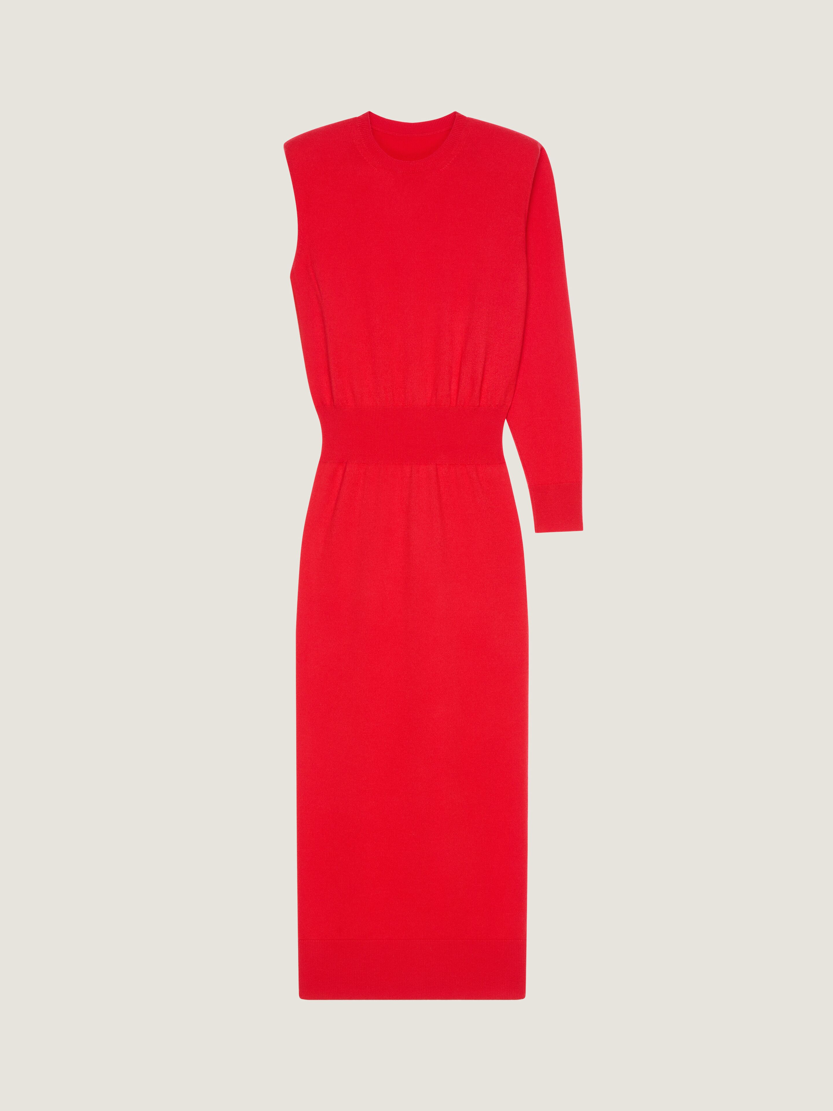 Asymmetric dress in cashmere